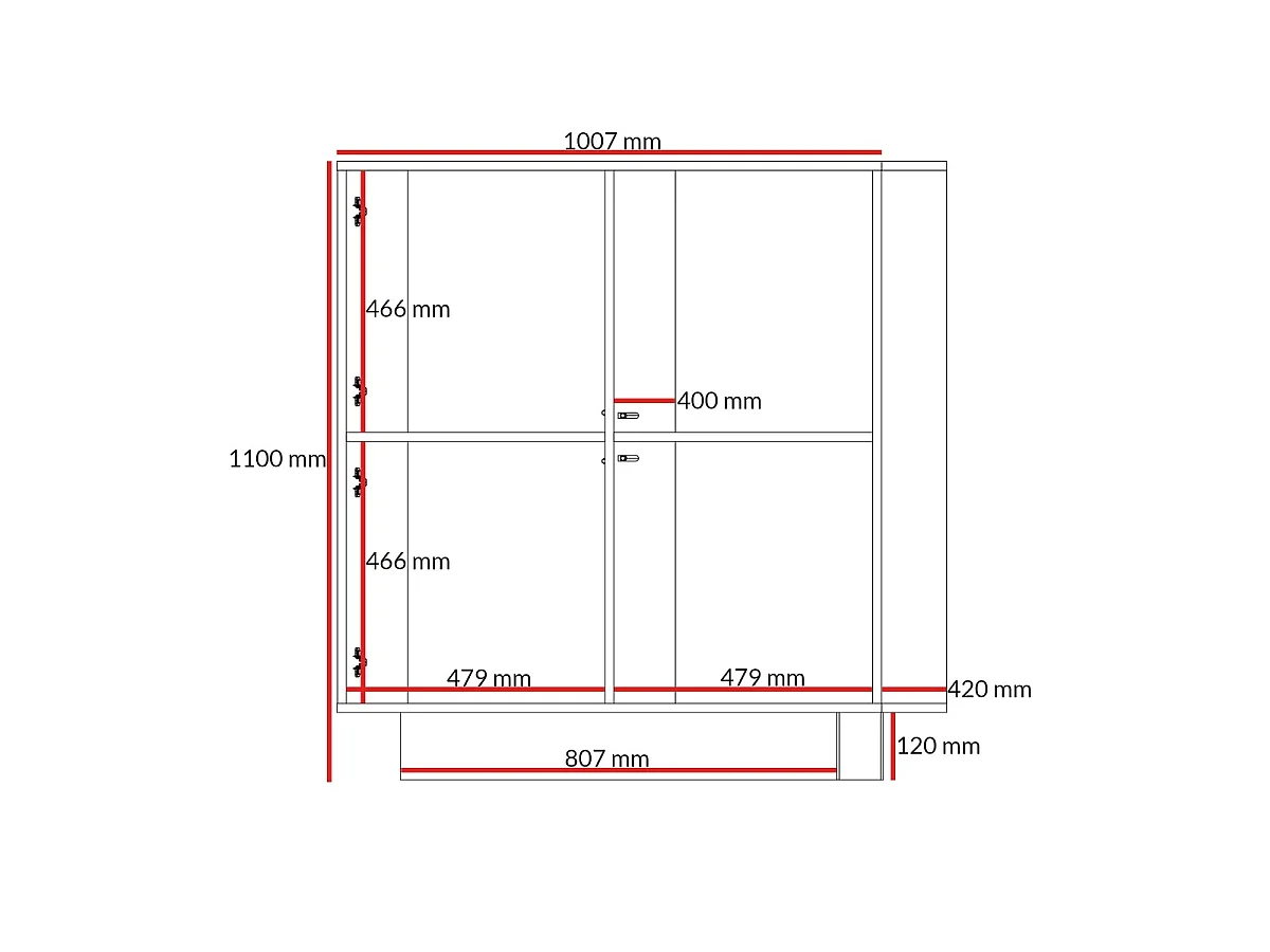 Highboard Balsi 4D 100 Baltic Storm (lub: Hoge commode)