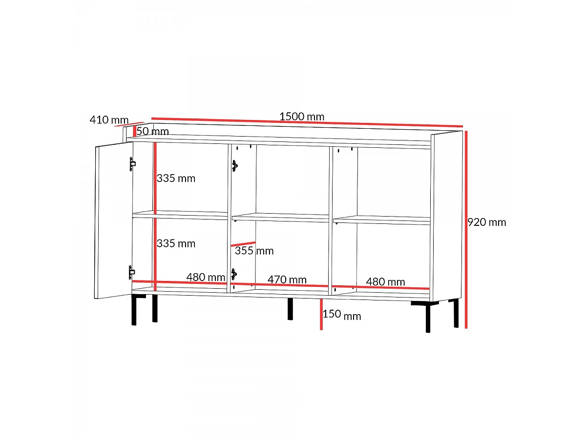 Dressoir Liam 3D 150 Baltic Storm