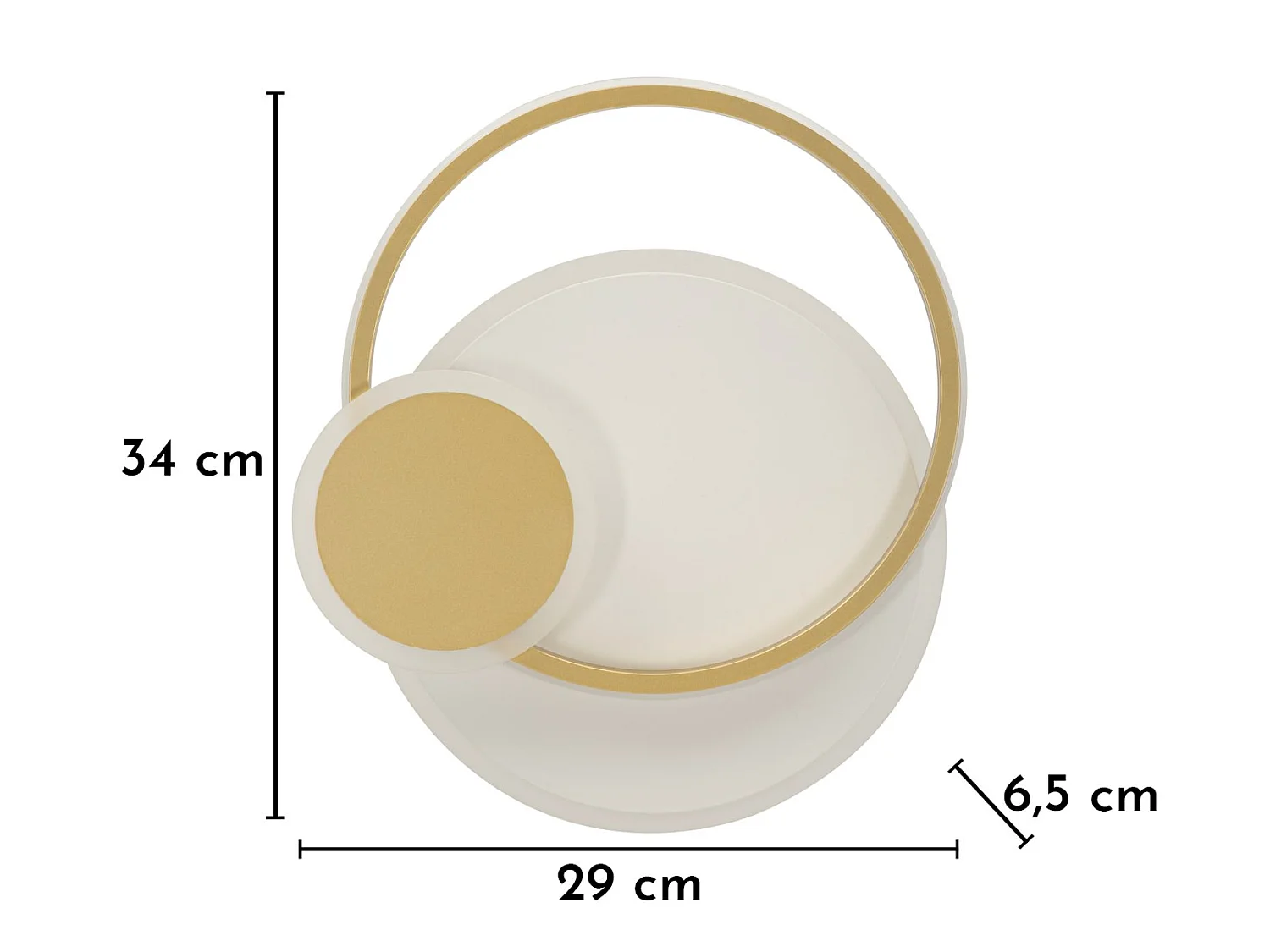 Applique Murale LED "Dish" 34cm Or