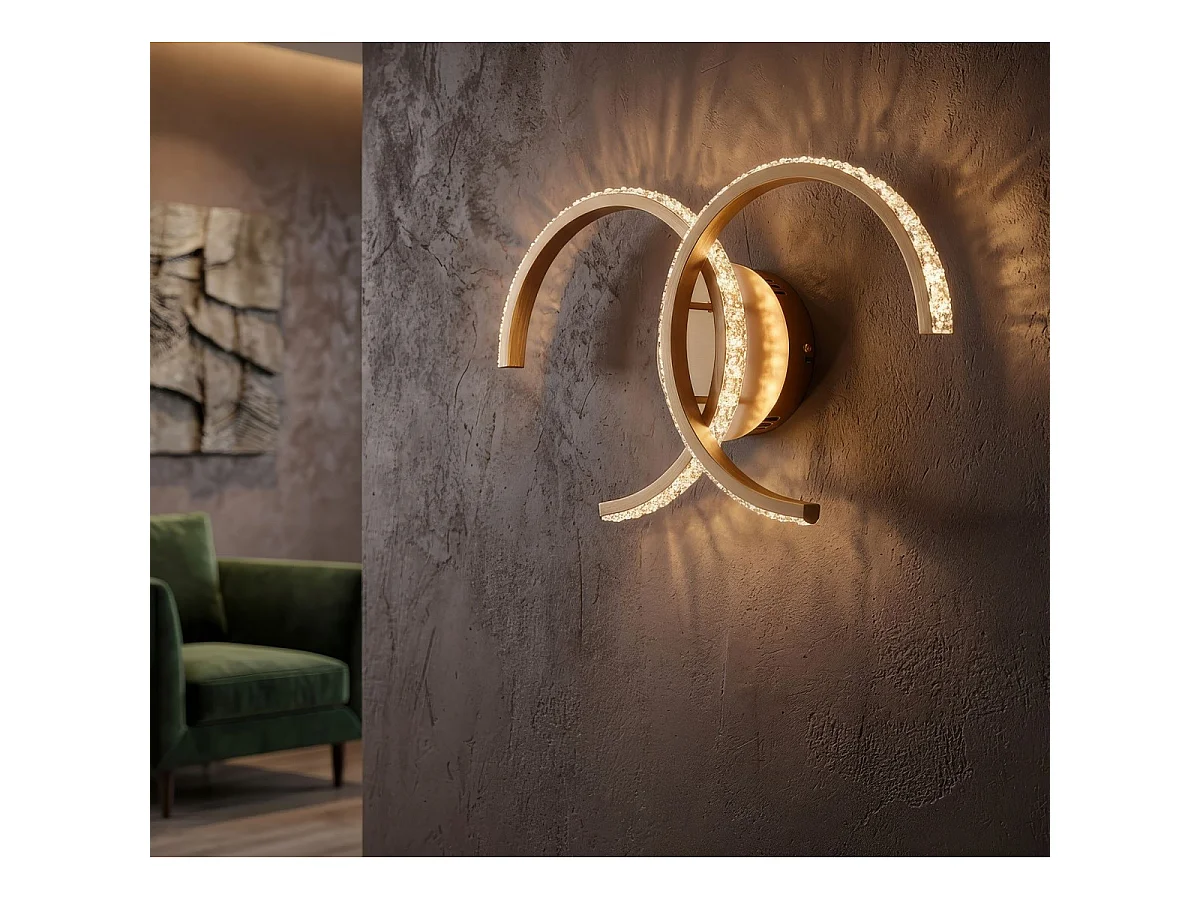 Applique Murale LED "Double C" 41cm Or