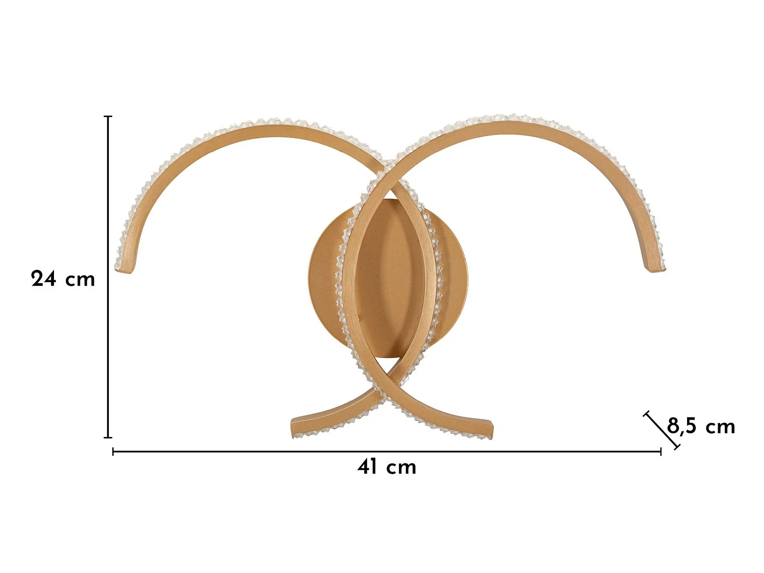 Applique Murale LED "Double C" 41cm Or