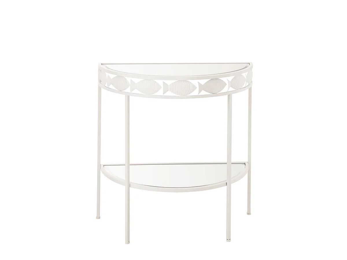 Console en Métal "Poisson" 80cm Blanc