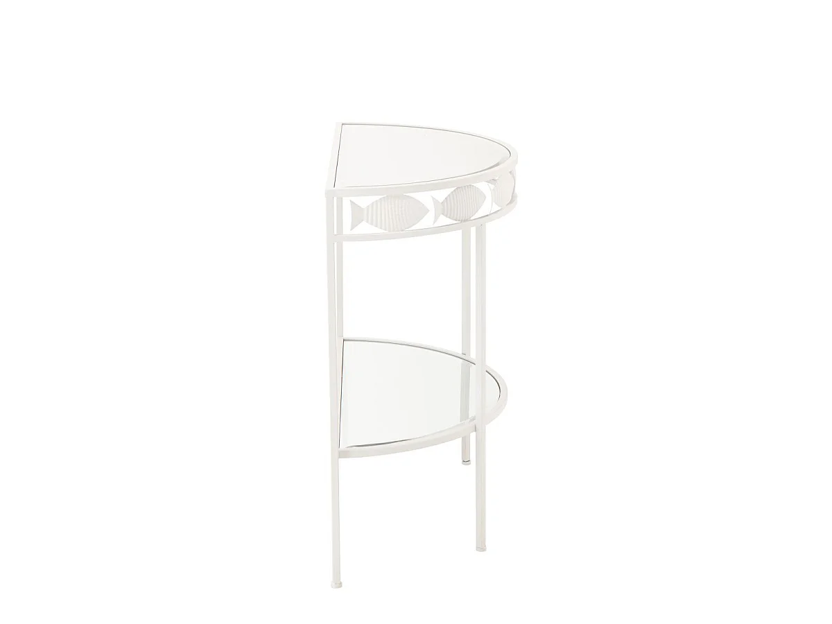 Console en Métal "Poisson" 80cm Blanc