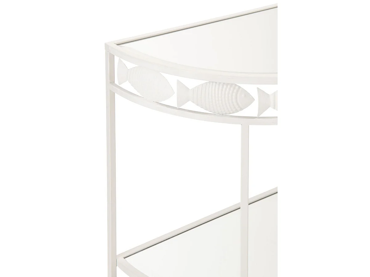 Console en Métal "Poisson" 80cm Blanc