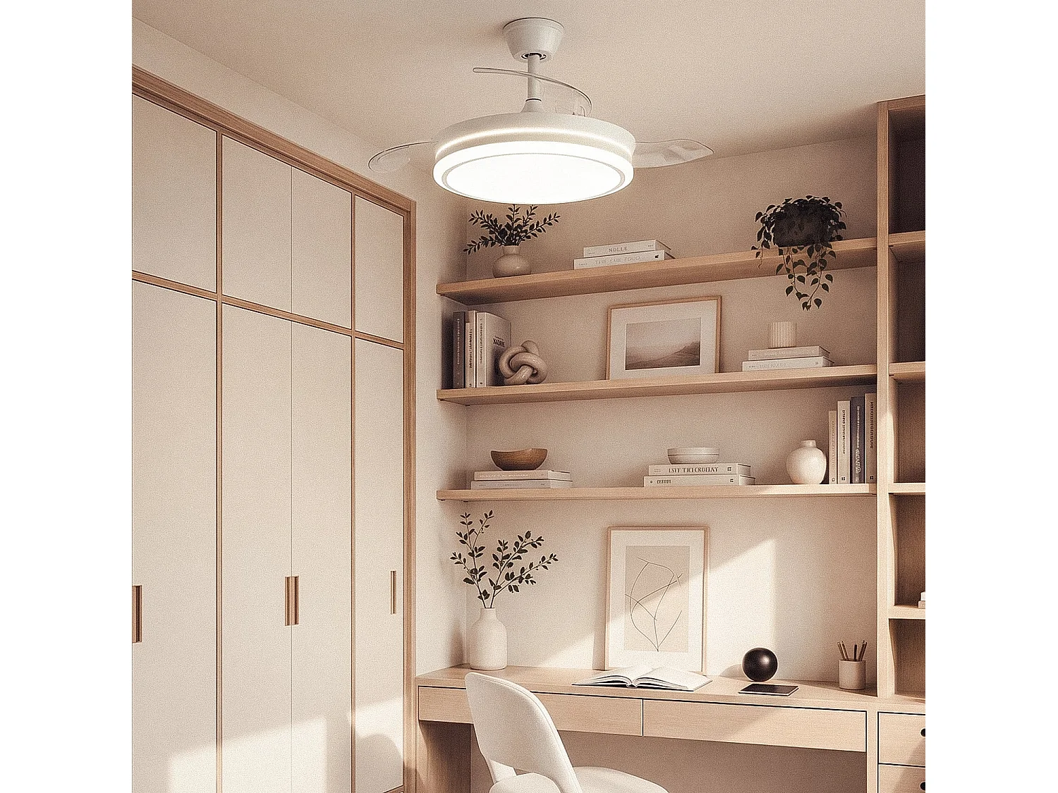 Ventilador de Techo con luz Silencioso DC aspas retráctiles Dalori Evo