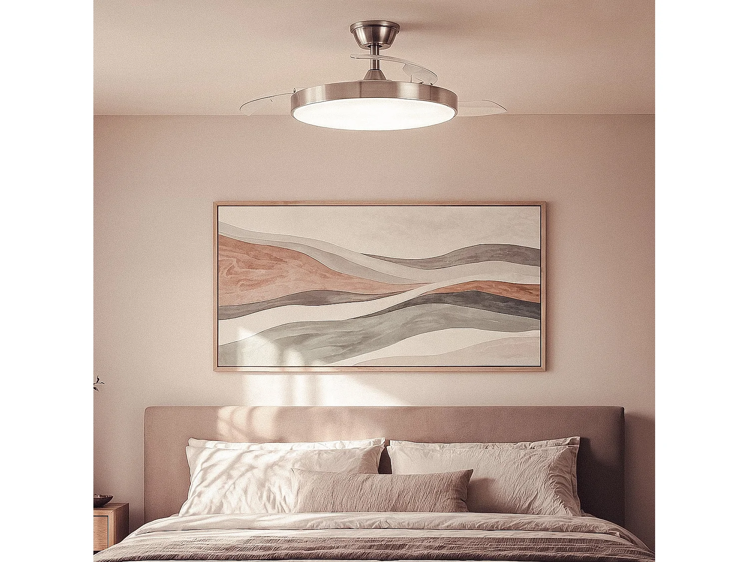 Ventilador de Techo con luz Silencioso DC aspas retráctiles Tori