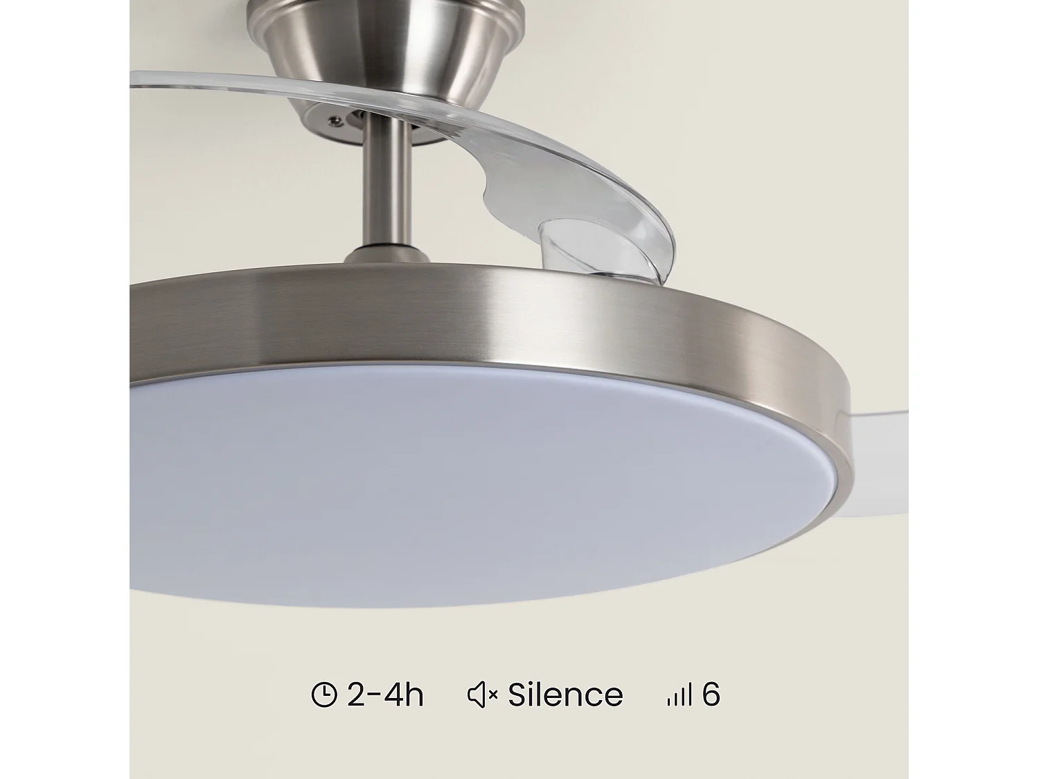 Ventilador de Techo con luz Silencioso DC aspas retráctiles Tori