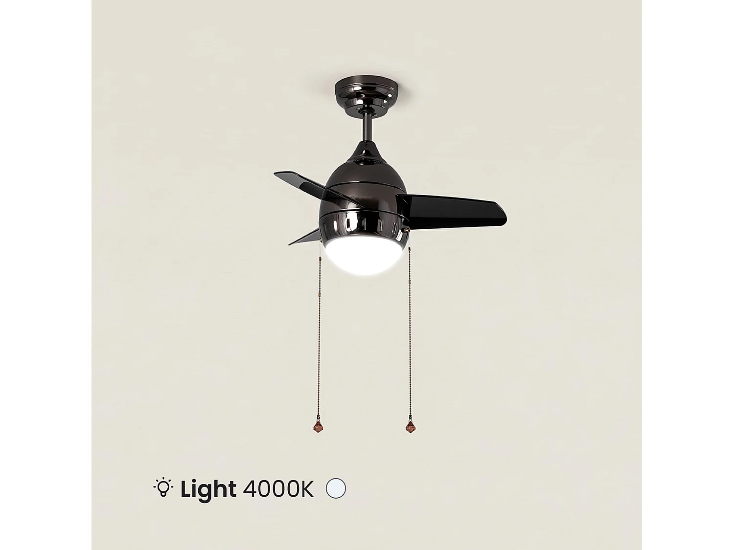 Ventilador de Techo LED Negro 66cm Modern