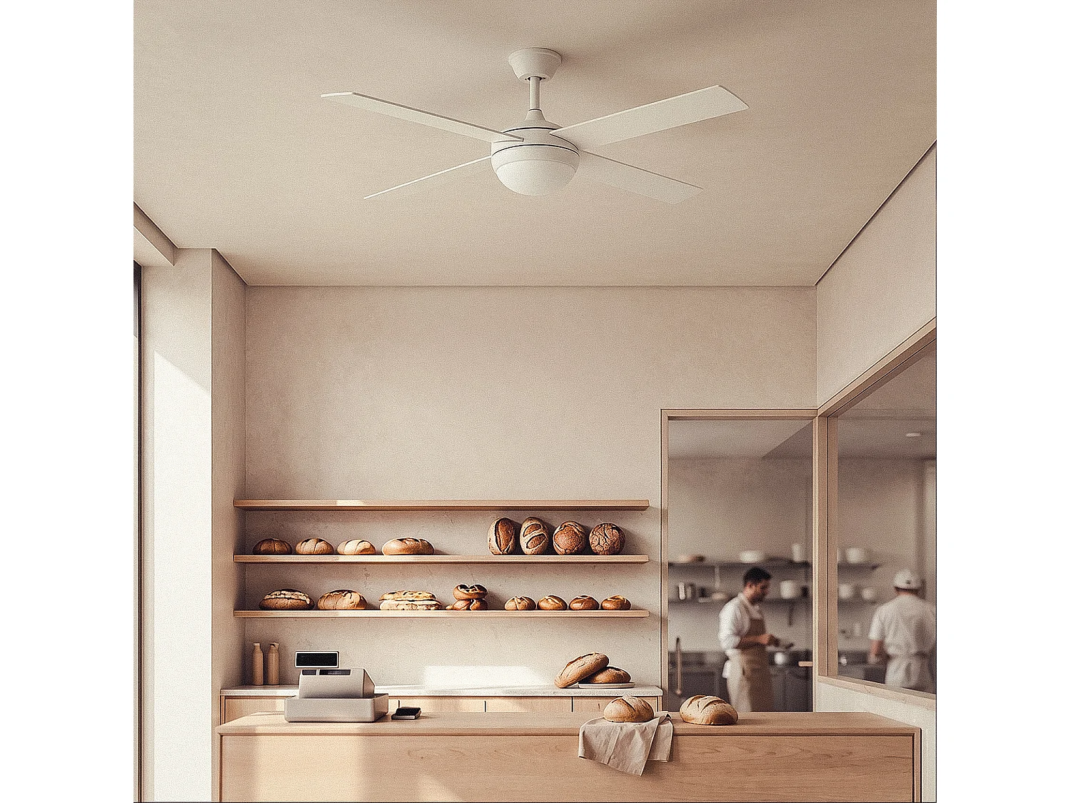 Ventilador de Techo con luz Silencioso DC aspas de madera Navy Evo