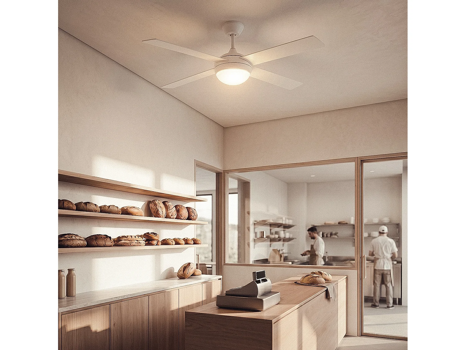 Ventilador de Techo con luz Silencioso DC aspas de madera Navy Evo