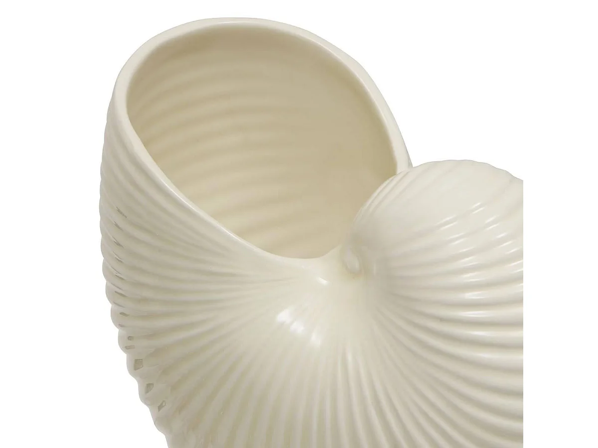 Vase Coquillage en Dolomite "Océania" 22cm Blanc