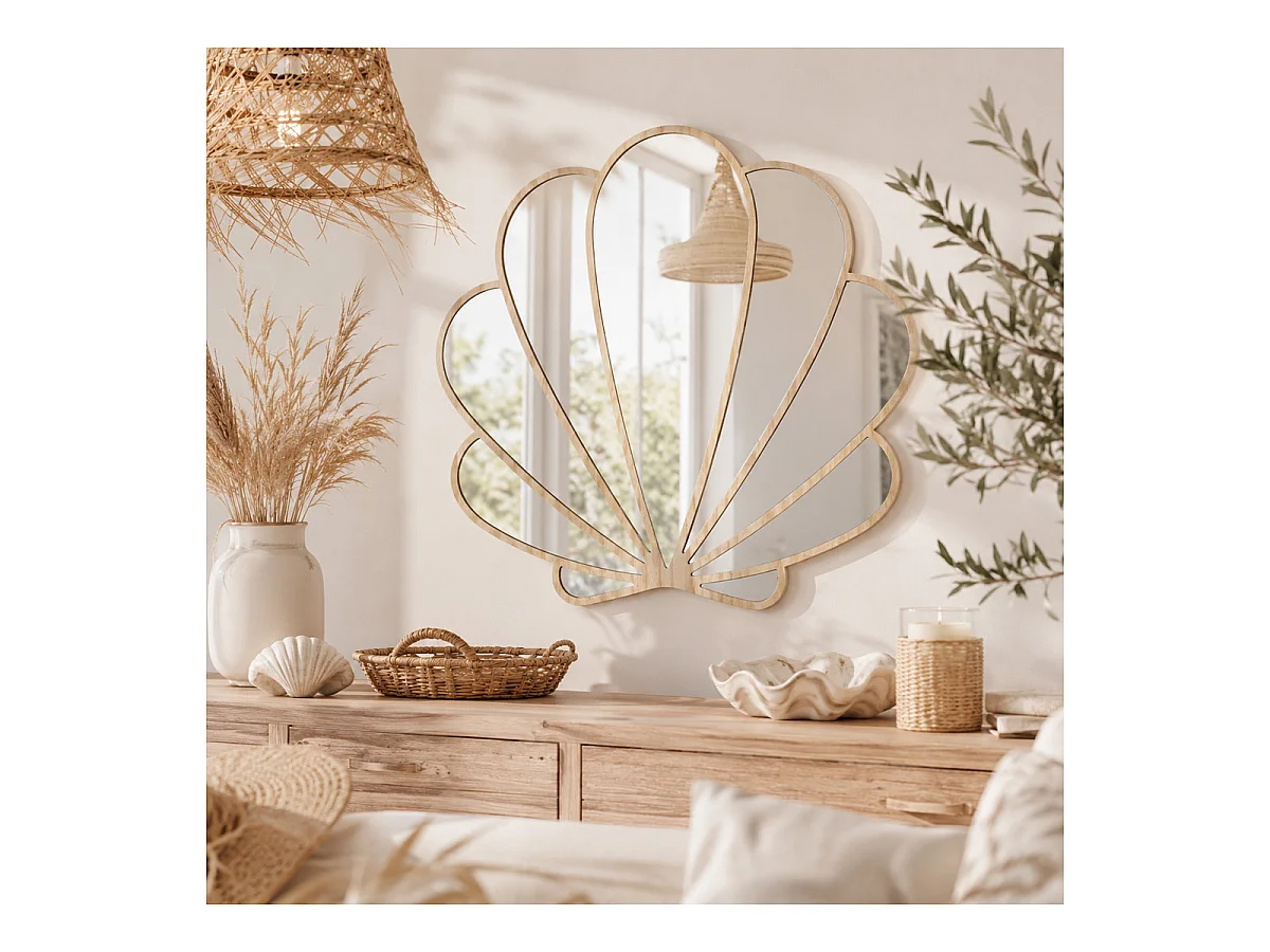 Miroir Mural "Coquillage" 50cm Naturel