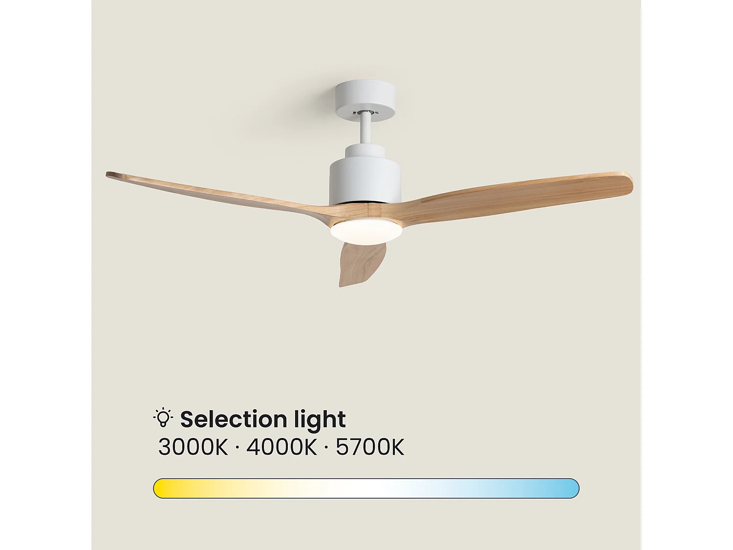 Ventilador de Techo con luz Silencioso DC Merion