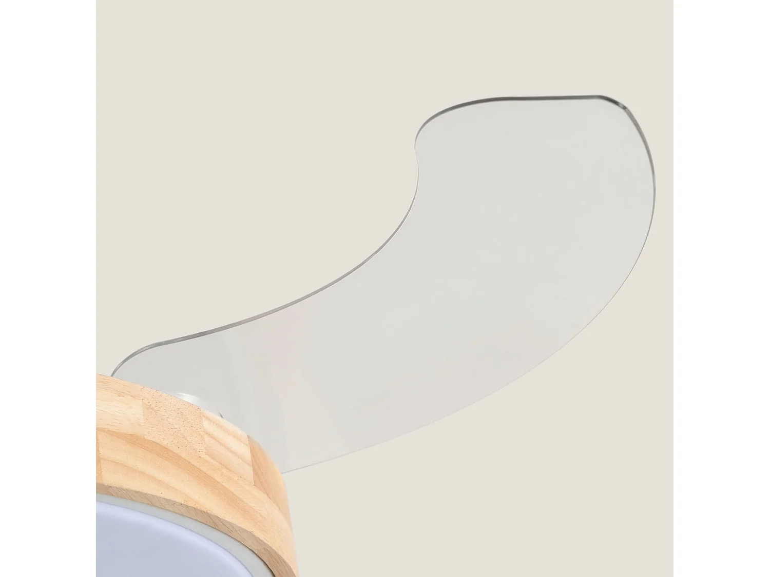 Ventilateur de Plafond avec Éclairage Silencieux DC Pales Rétractables Dari Transparent Télécommande Moyen (entre 10 et 20 m²) 105 cm Blanc