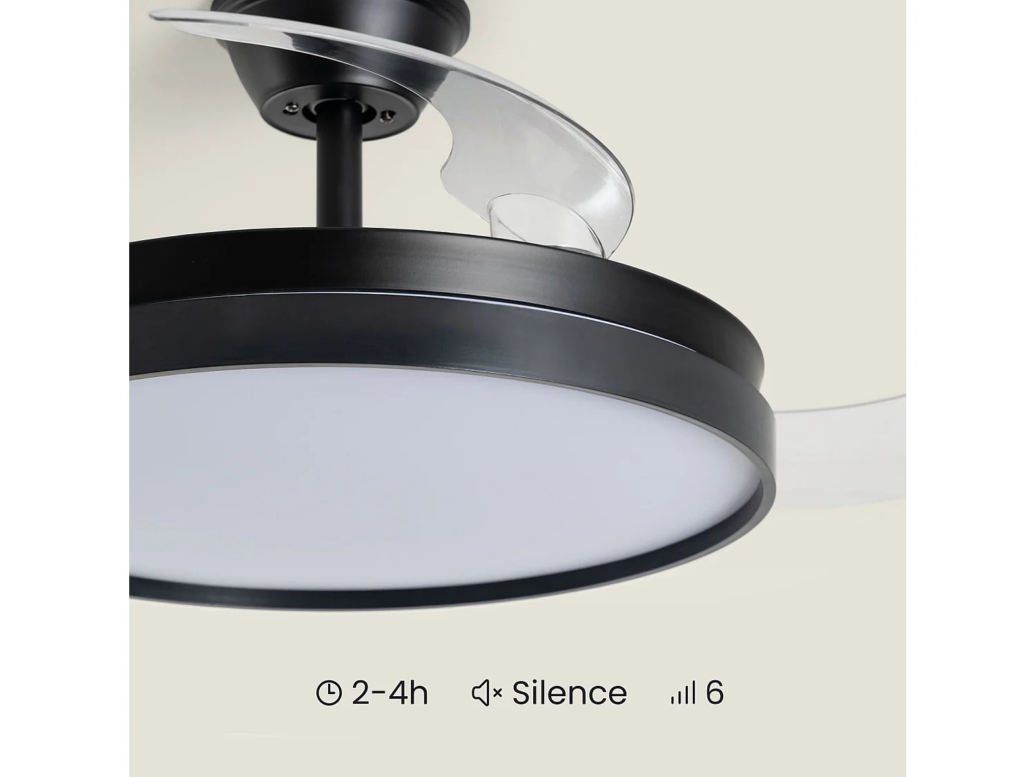 Ventilador de Techo con luz Silencioso DC aspas retráctiles Kaios