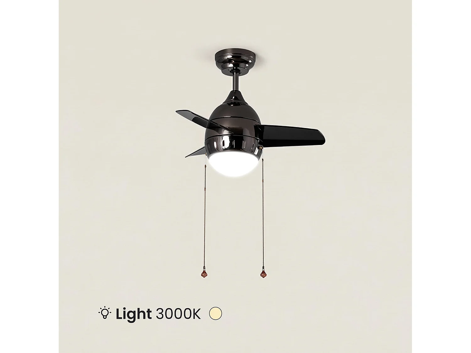 Ventilador de Techo LED Negro 66cm Modern