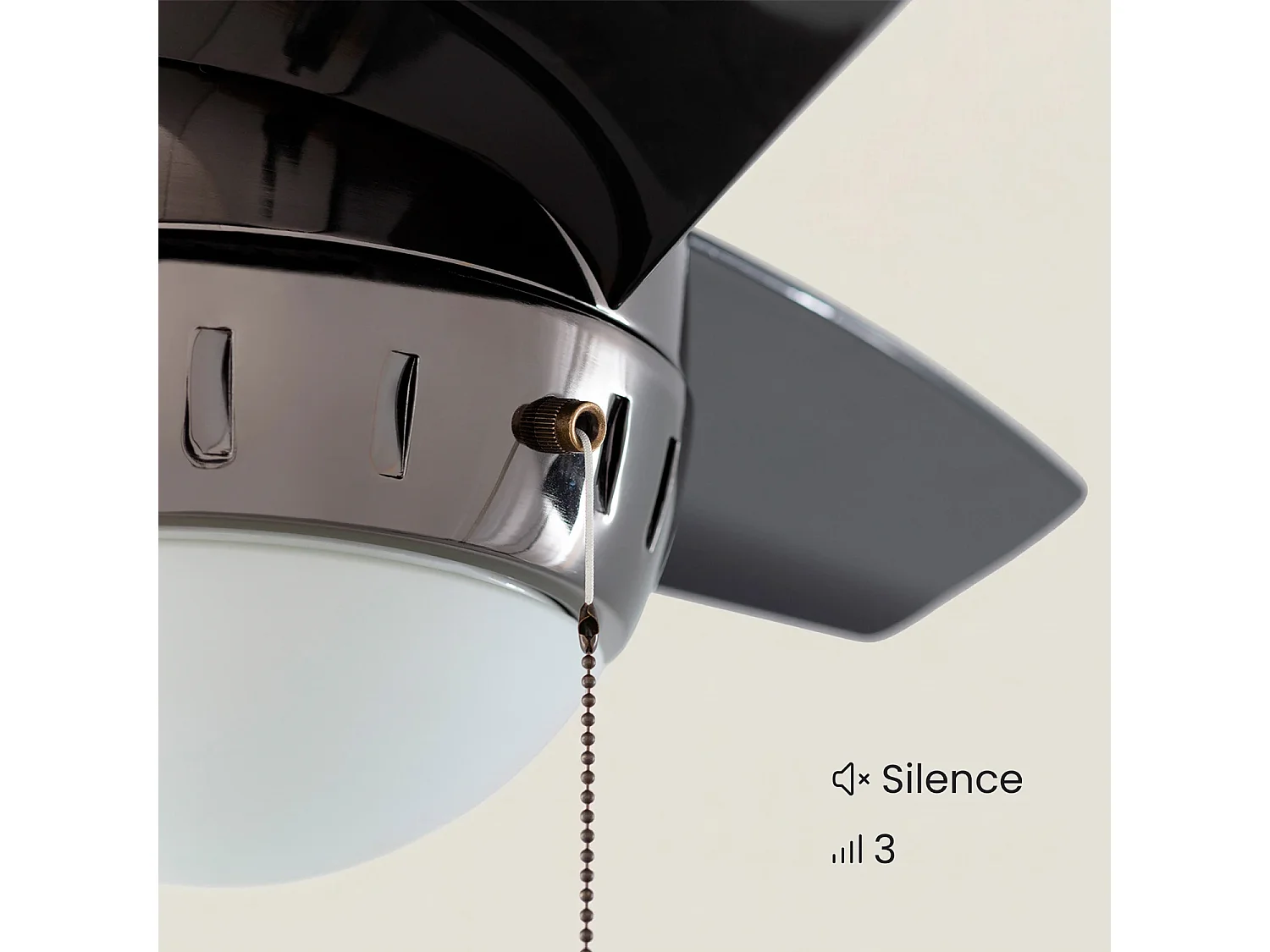 Ventilador de Techo LED Negro 66cm Modern