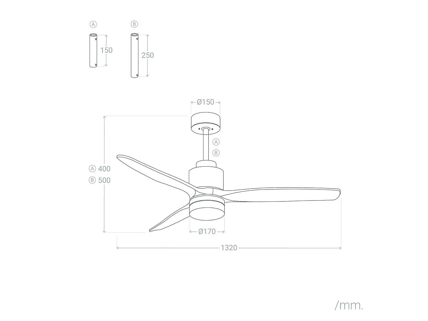 Ventilador de Techo con luz Silencioso DC Forest EVO