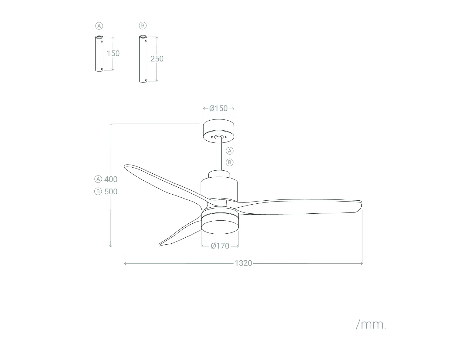 Ventilador de Techo con luz Silencioso DC Forest EVO