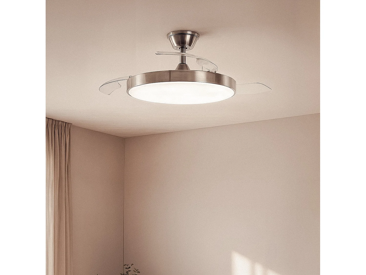 Ventilador de Techo con luz Silencioso DC aspas retráctiles Tori
