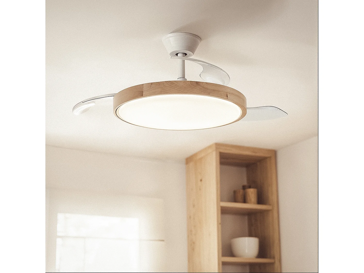Ventilador de Techo con luz Silencioso DC aspas retráctiles Dari