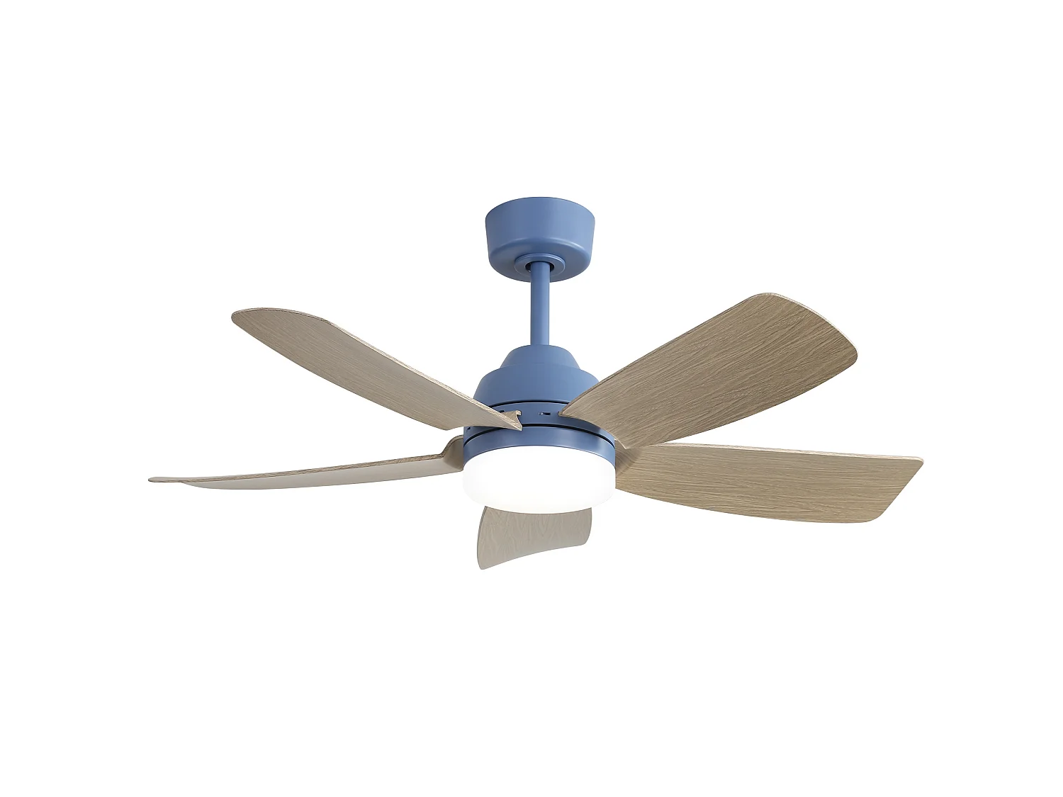 Ventilateur de plafond 107 cm avec éclairage LED dimmable, télécommande, 5 pales ABS bleu foncé