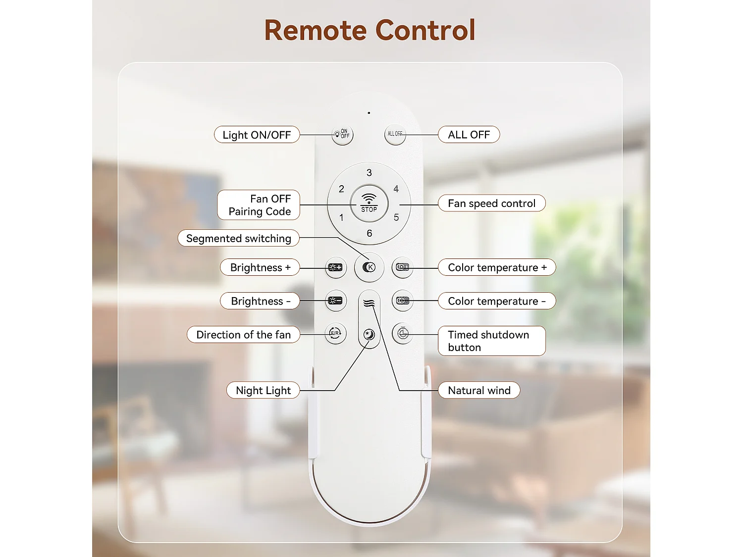 Ventilateur de plafond avec éclairage LED à intensité réglable avec mémoire et télécommande Bois massif noir