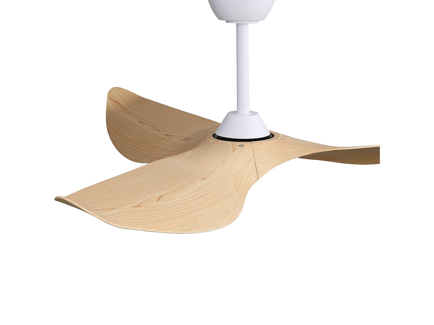 Ventilateur de plafond 132 cm avec télécommande, 6 vitesses, minuterie et fonction réversible ABS blanc