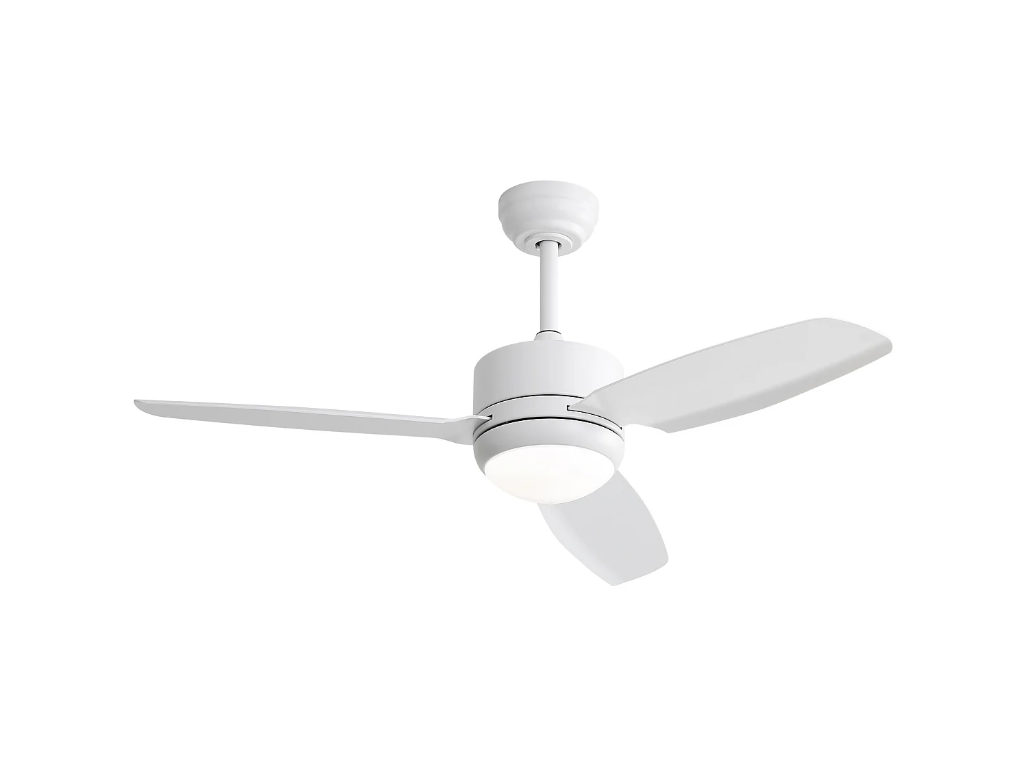 Ventilateur de plafond 117 cm avec éclairage LED, 6 vitesses, fonction réversible ABS blanc