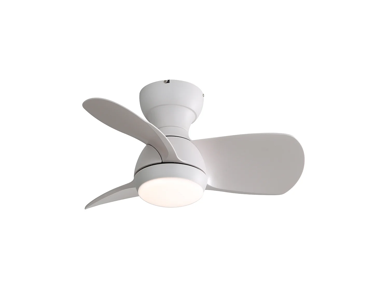 Ventilateur de plafond 58 cm avec lumière LED, minuterie et télécommande, ABS blanc