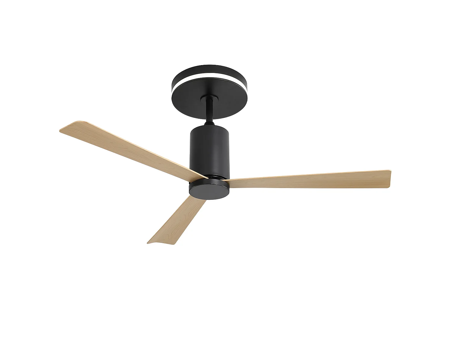 Ventilateur de plafond 132 cm avec éclairage LED, télécommande, moteur DC réversible, ABS nickel brossé