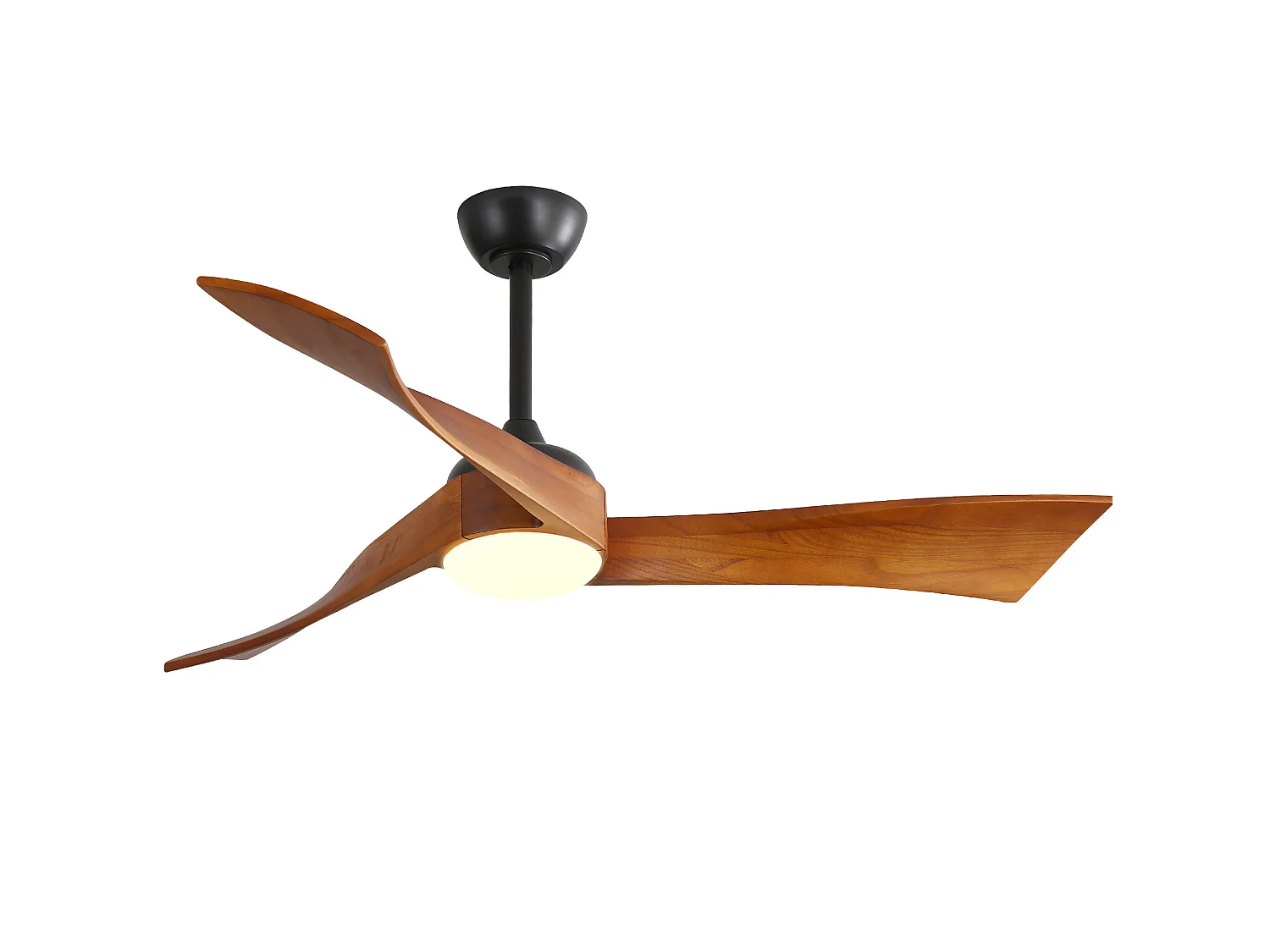 Ventilateur de plafond 132 cm avec télécommande 6 vitesses et moteur DC Métal et bois noir