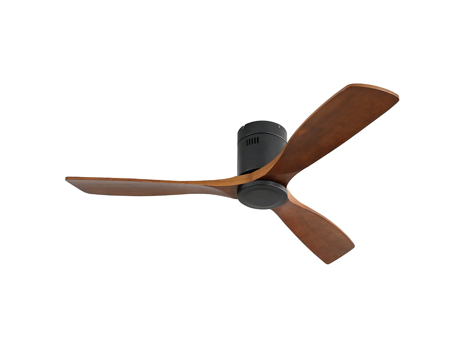 Ventilateur de plafond 132 cm avec moteur réversible sans lumière Bois noir