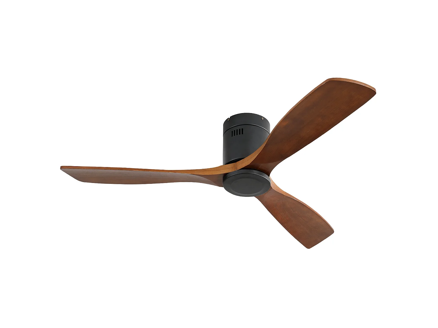 Ventilateur de plafond 132 cm avec moteur DC silencieux, télécommande, fonction réversible – Sans éclairage Métal et bois noir