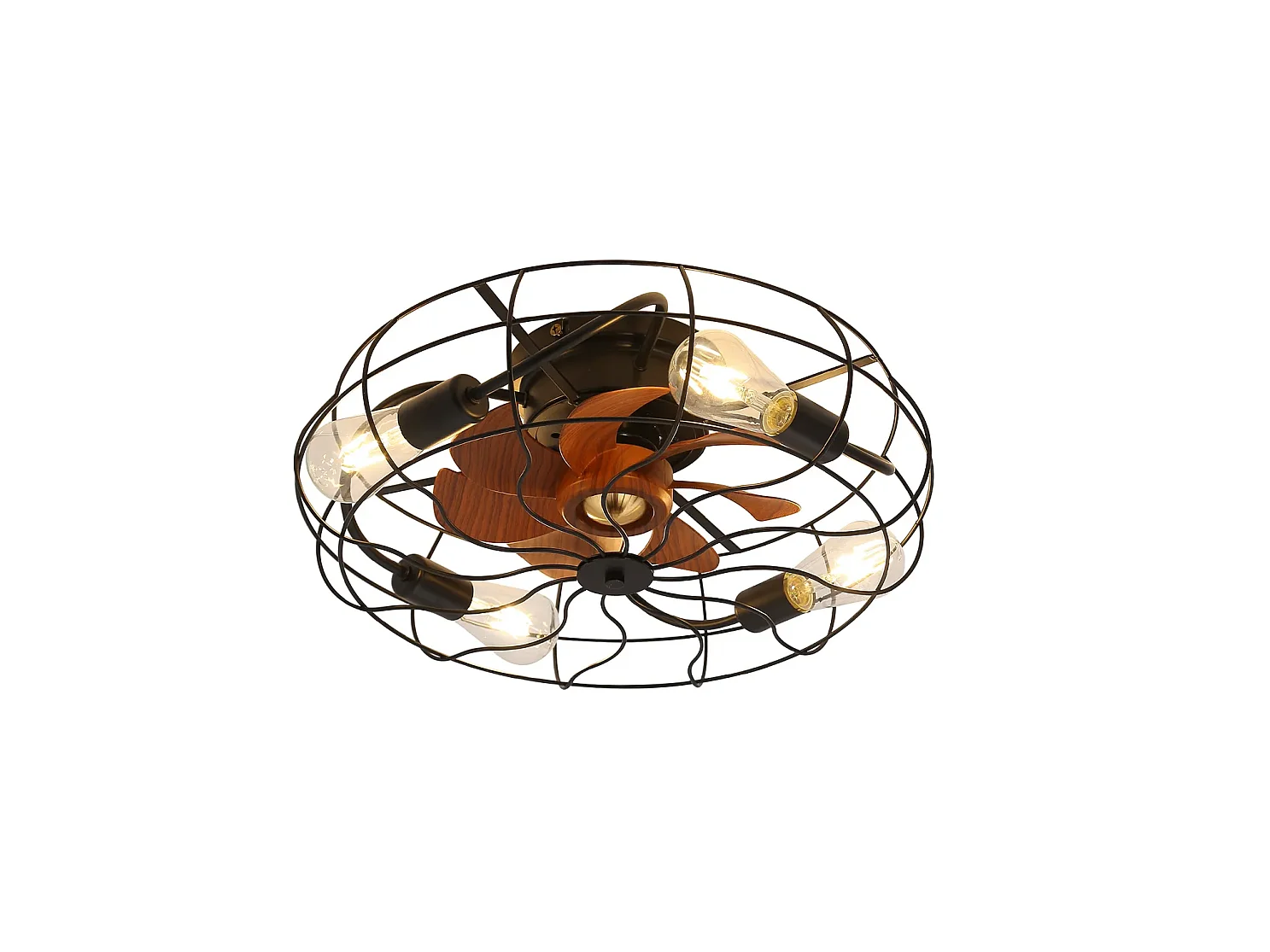 Ventilateur de plafond 50.8 cm avec télécommande, éclairage, 7 pales et moteur DC Noir