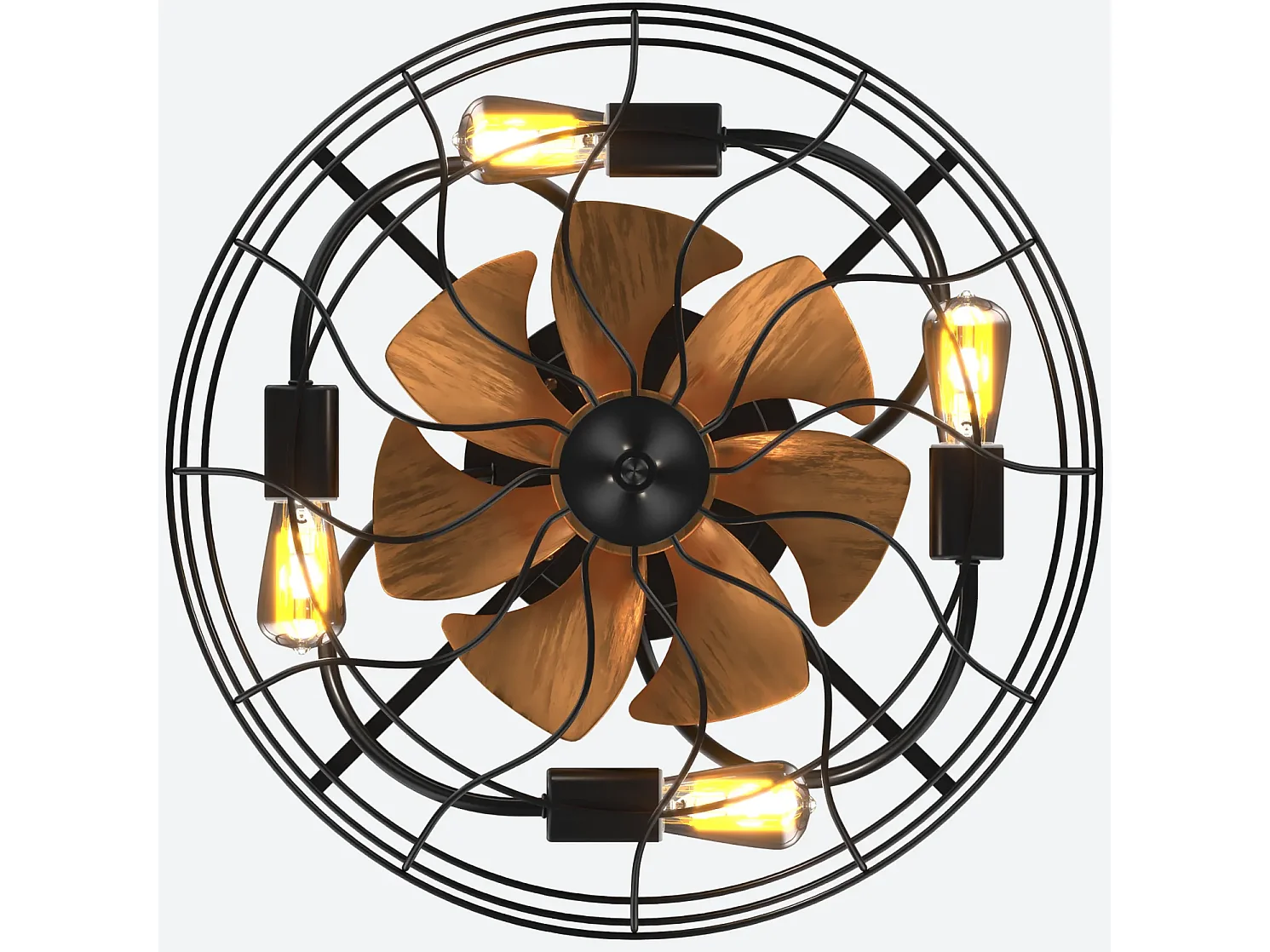 Ventilateur de plafond 50.8 cm avec télécommande, éclairage, 7 pales et moteur DC Noir