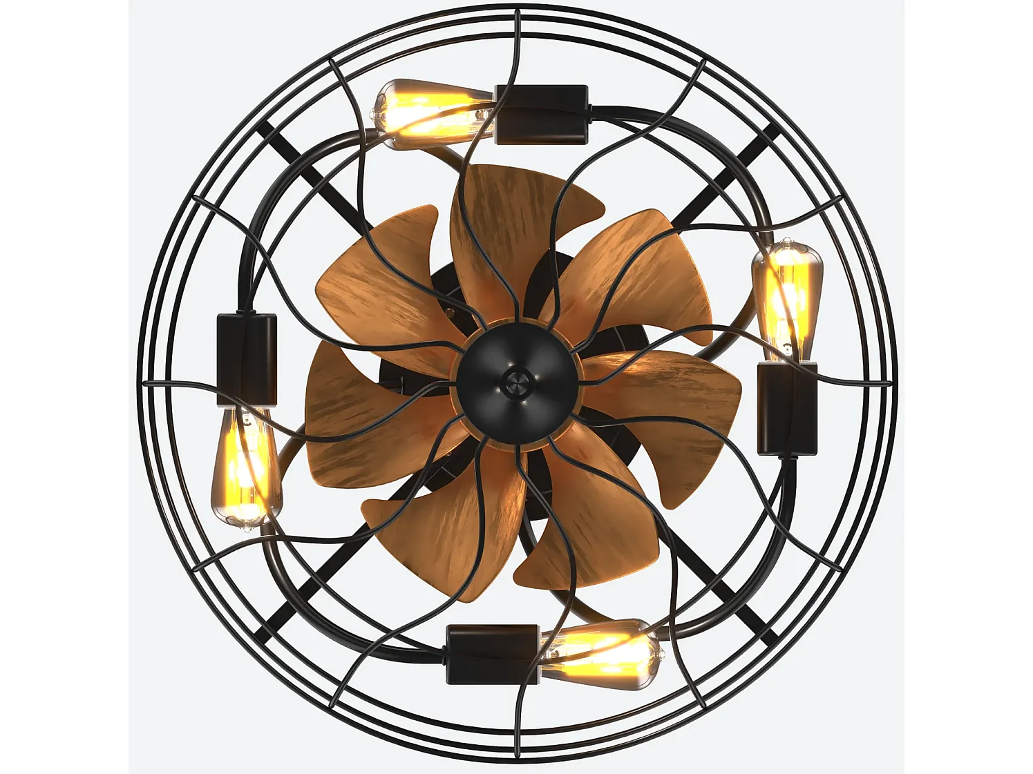 Ventilateur de plafond 50.8 cm avec télécommande, éclairage, 7 pales et moteur DC Noir