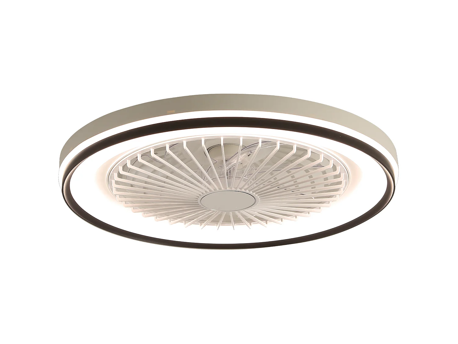 Ventilateur de plafond 48.3 cm avec télécommande, éclairage RGB et lumière à 3 couleurs ABS blanc