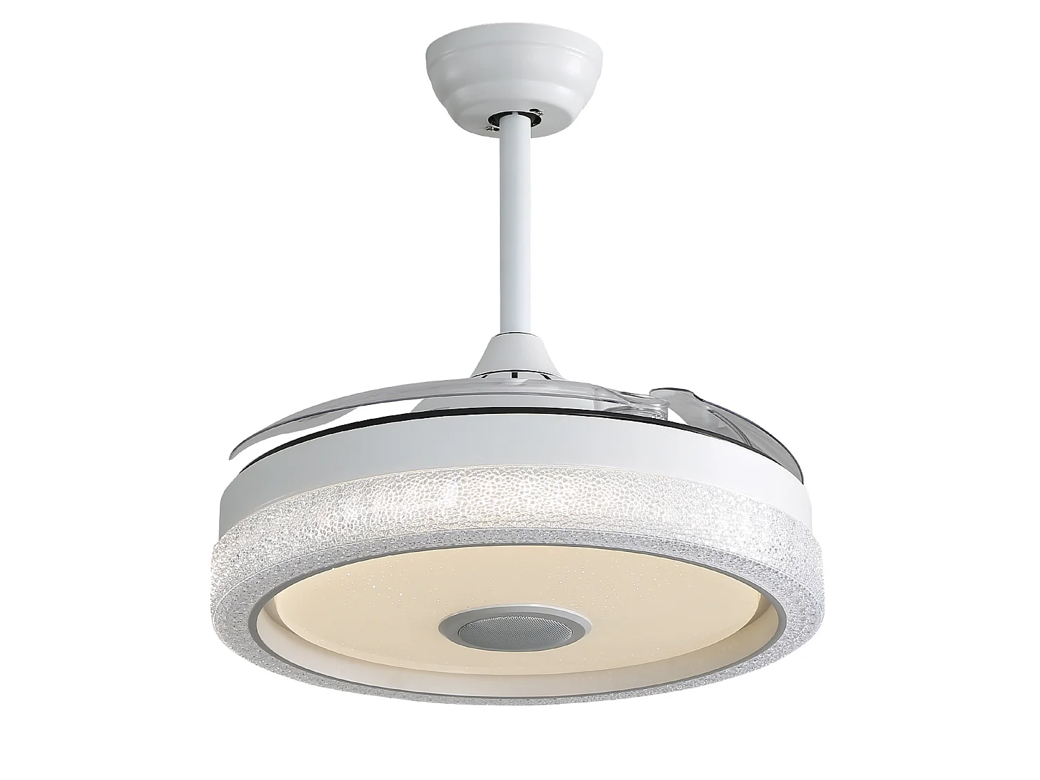 Ventilateur de plafond 106.7 cm avec éclairage LED RGB et télécommande PC blanc