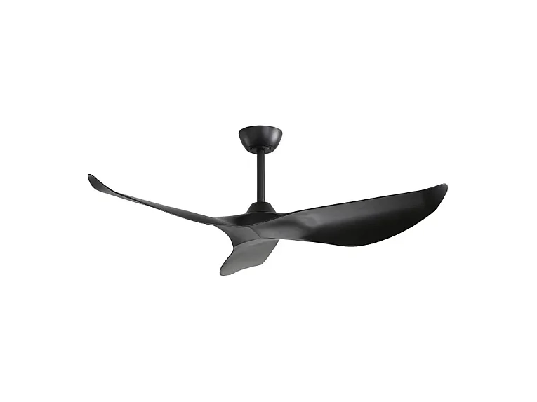 Ventilateur de plafond 132 cm avec télécommande, 6 vitesses, minuterie, moteur DC réversible ABS noir