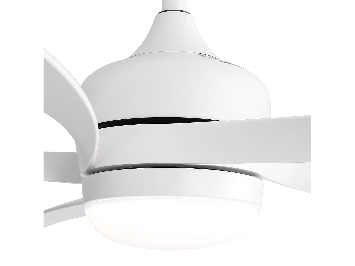 Ventilateur de plafond 106.7 cm avec éclairage LED et télécommande ABS blanc