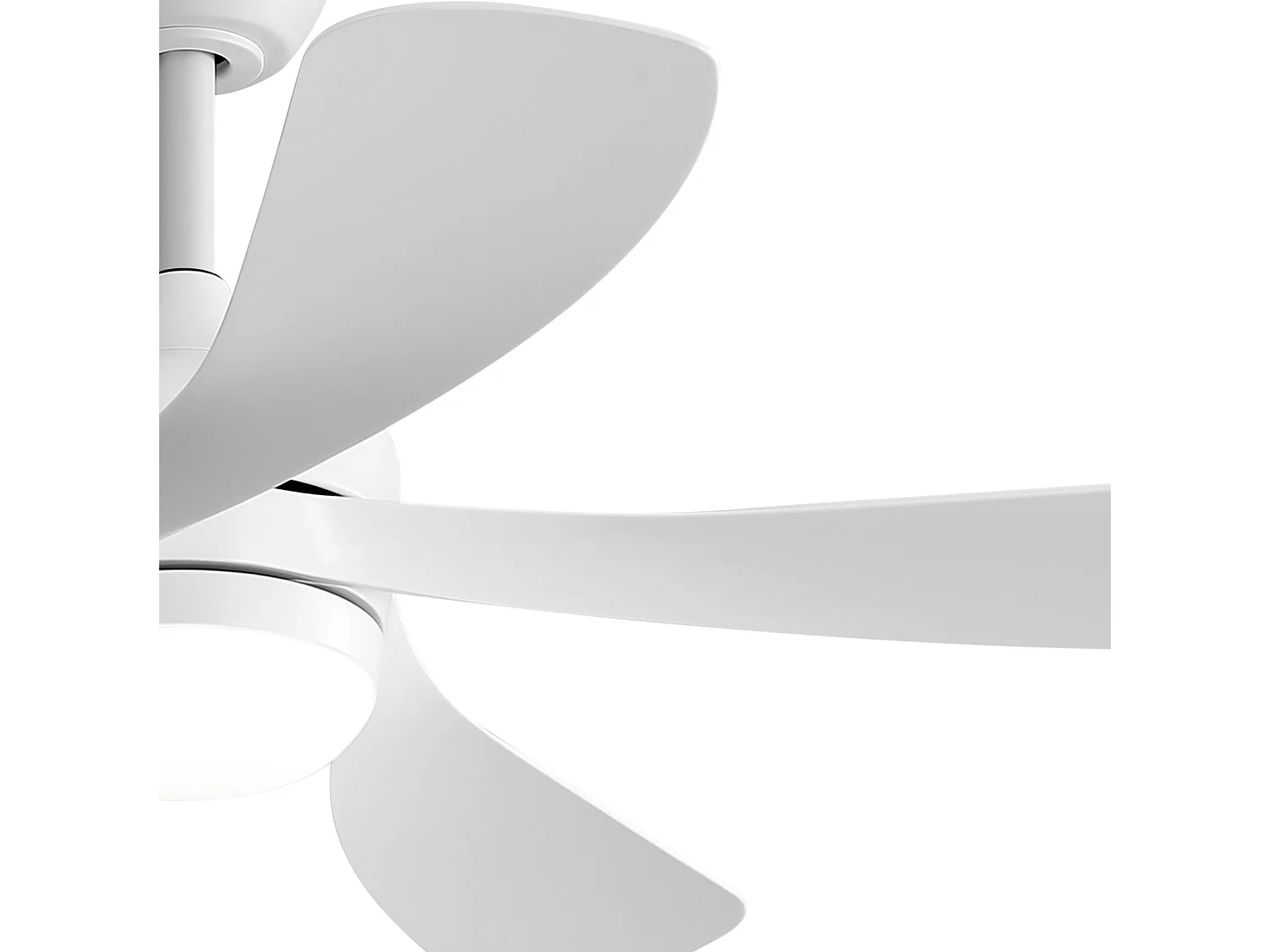 Ventilateur de plafond 106.7 cm avec éclairage LED et télécommande ABS blanc