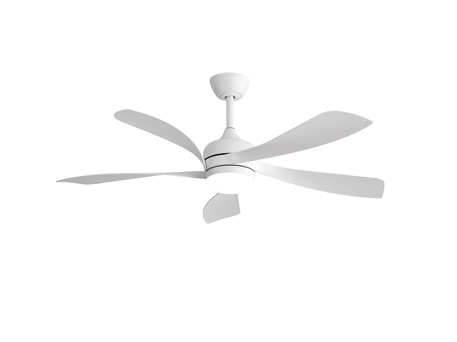 Ventilateur de plafond 106.7 cm avec éclairage LED et télécommande ABS blanc