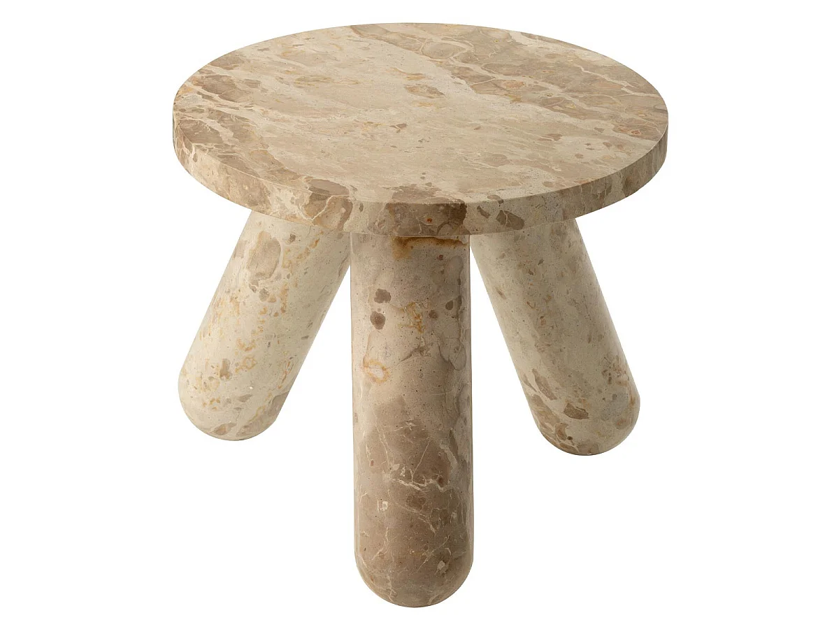 Table d'Appoint en Marbre "Chance" 40cm Beige