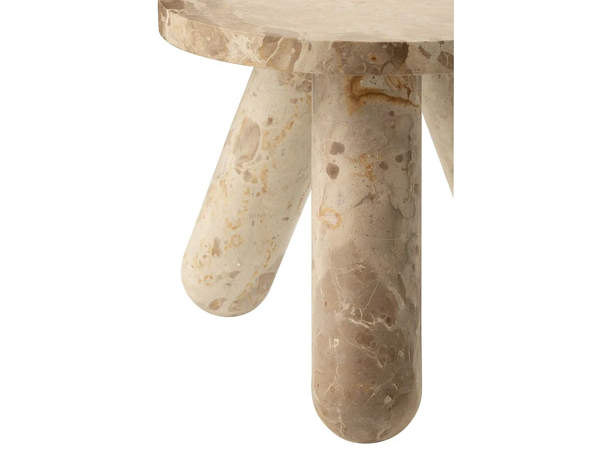 Table d'Appoint en Marbre "Chance" 40cm Beige