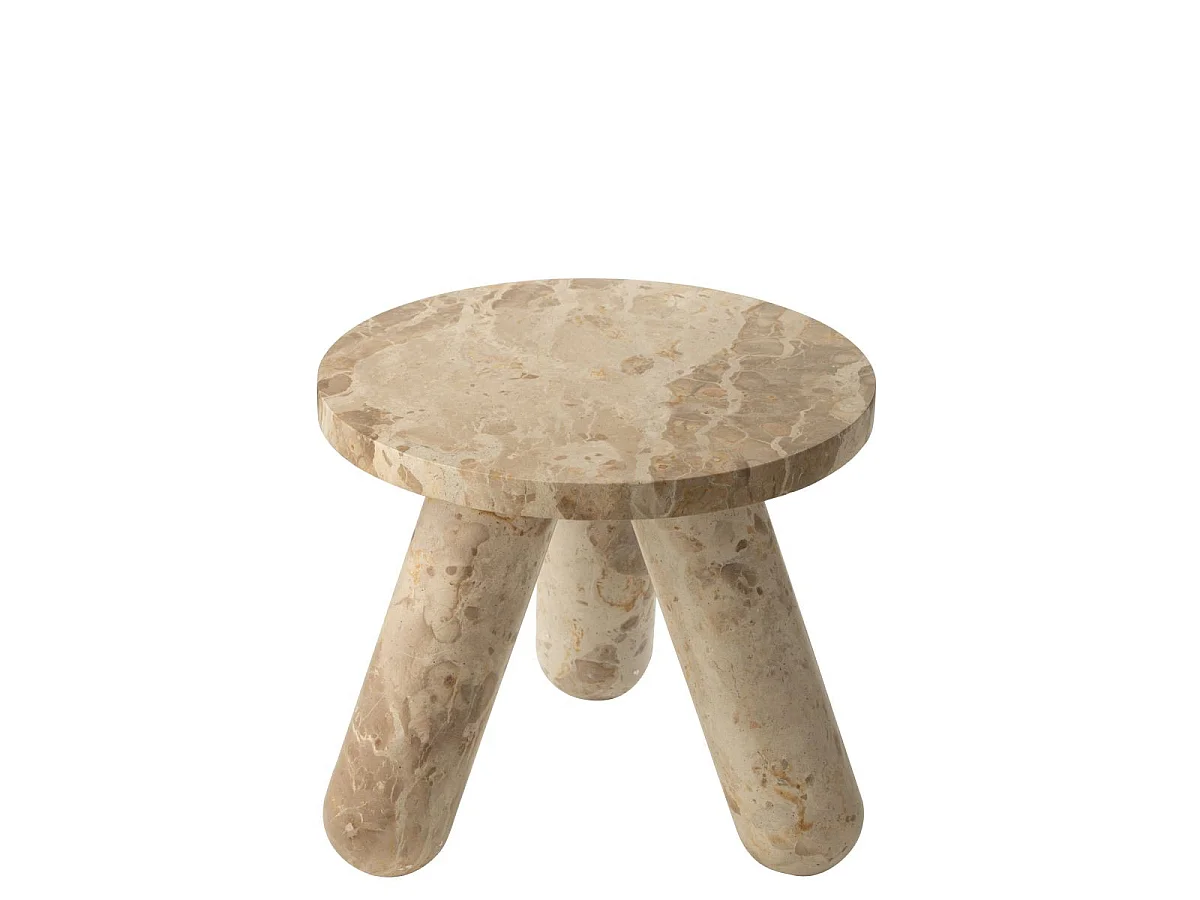Table d'Appoint en Marbre "Chance" 40cm Beige