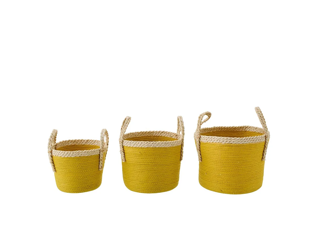 Lot de 3 Paniers de Rangement "Issac" 29cm Moutarde