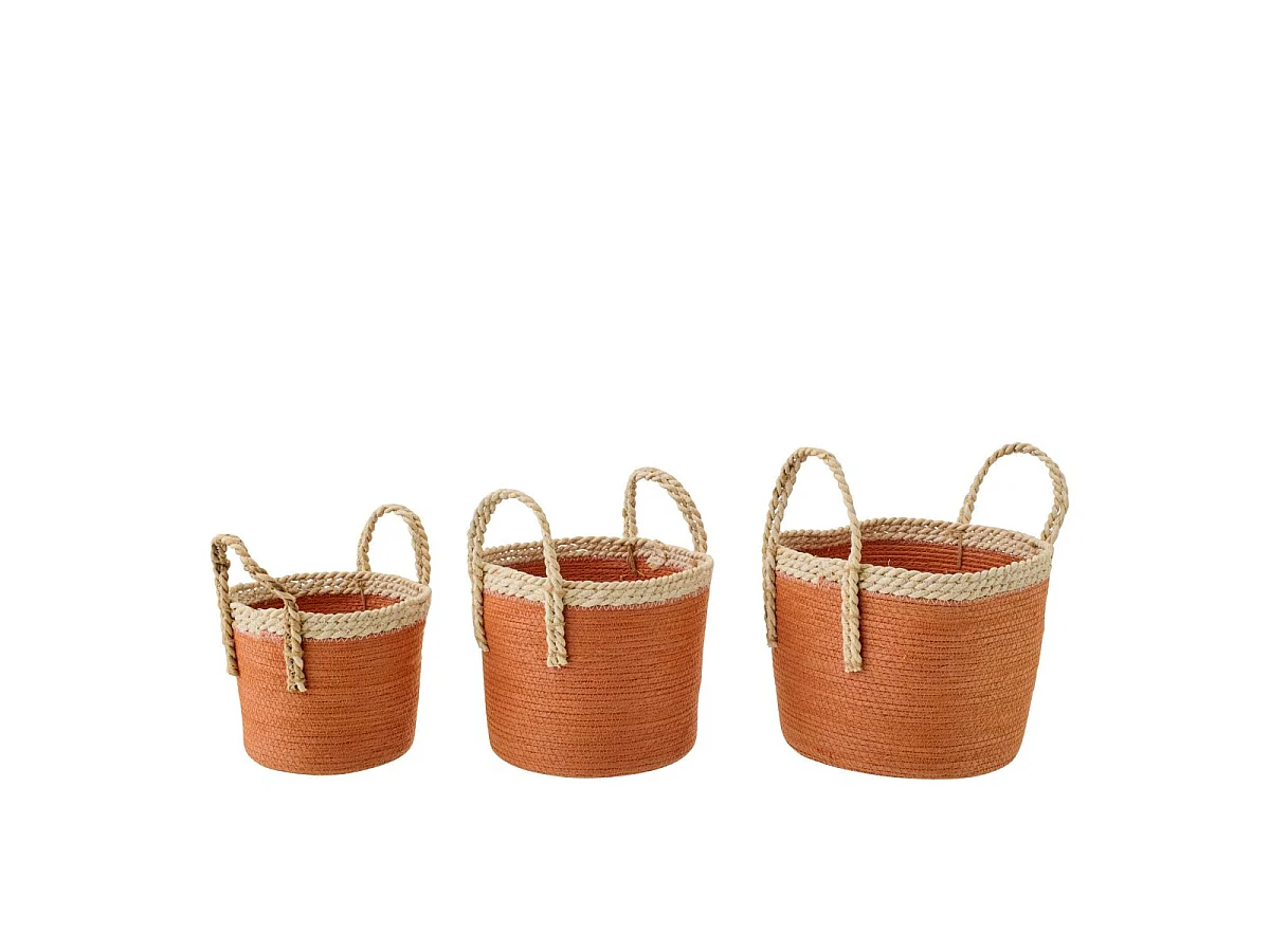 Lot de 3 Paniers de Rangement "Issac" 29cm Orange