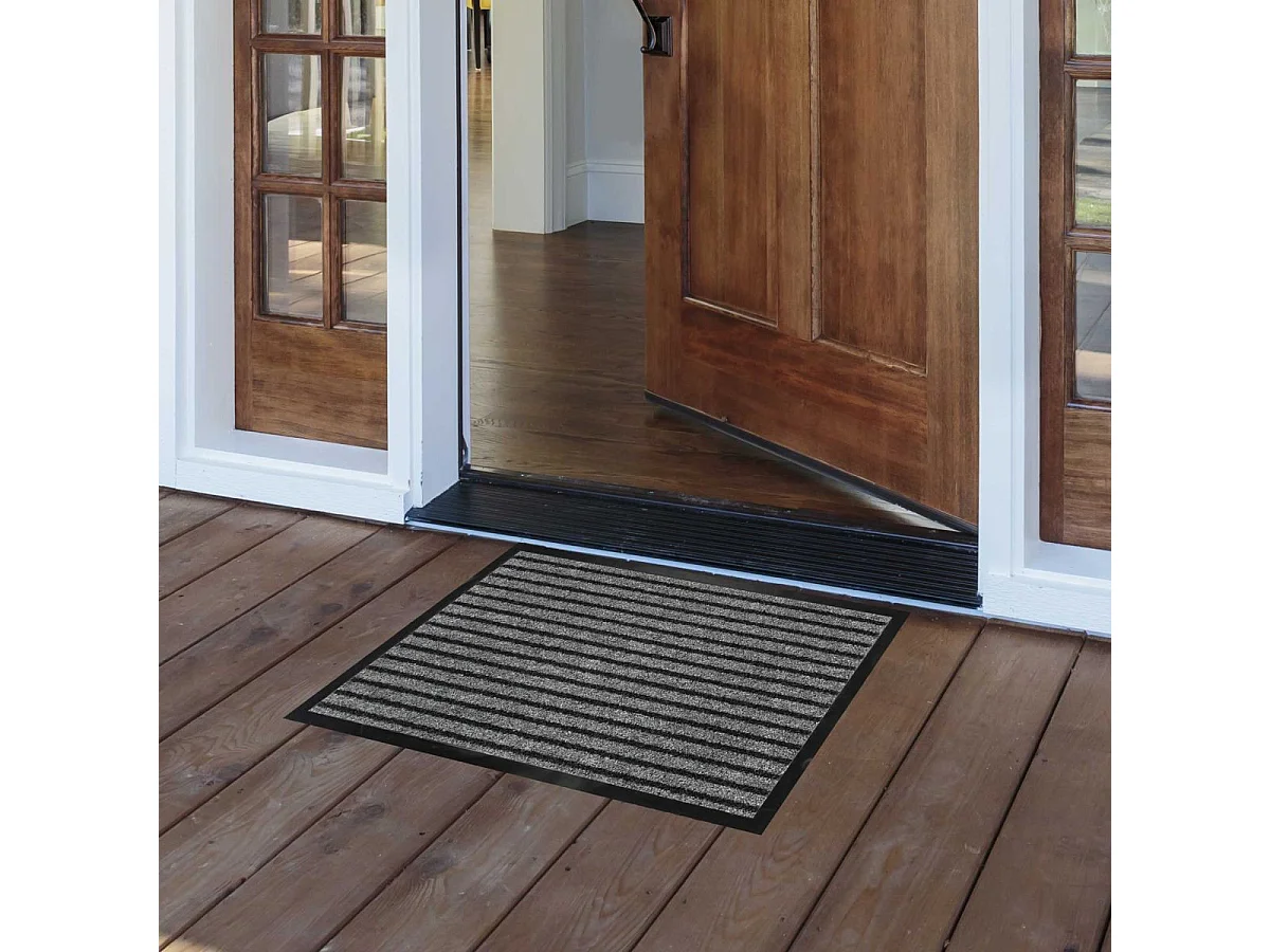 Tapis d'Entrée Anti-Poussière "Toscan" 40x60cm Noir & Gris