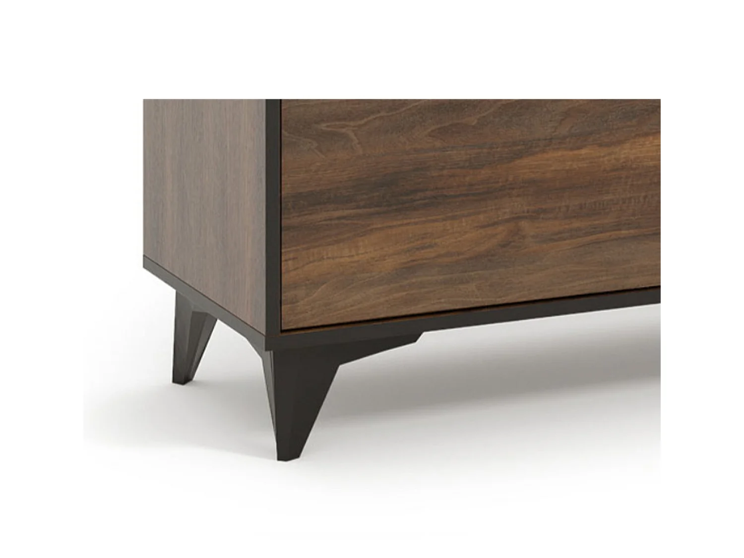 Chest of Drawers Tall Narrow 3 Drawer Storage Cabinet Black Legs Dark Oak Mid Century Modern Frida